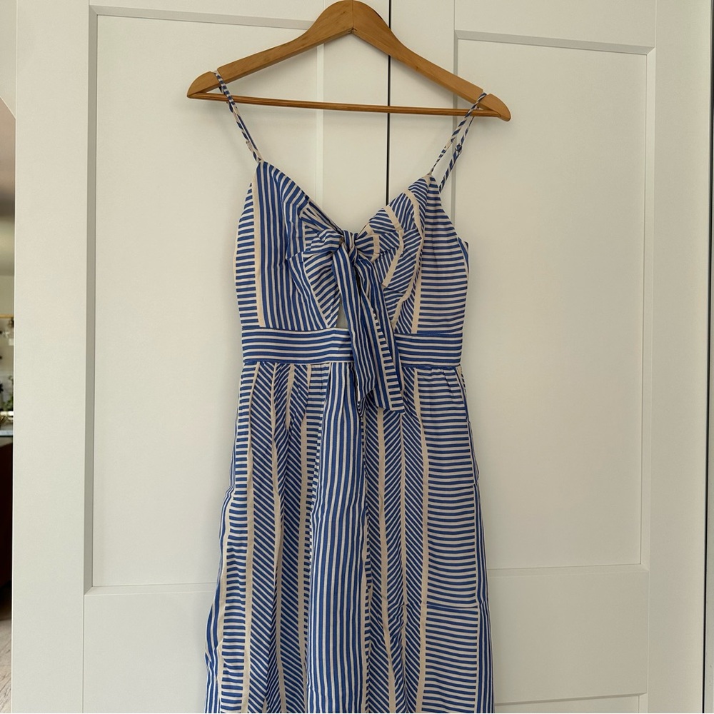 Blue and White Striped Women's Dress